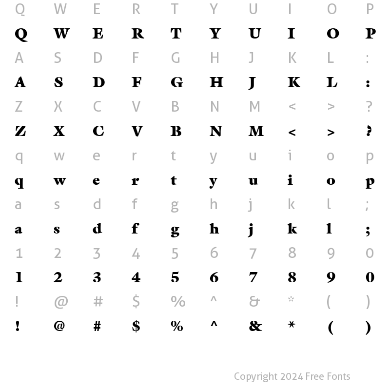 Character Map of Galliard Ultra