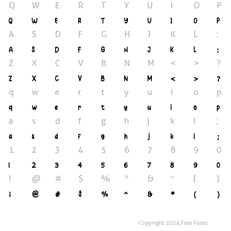 Character Map of Gallileo Silley Regular