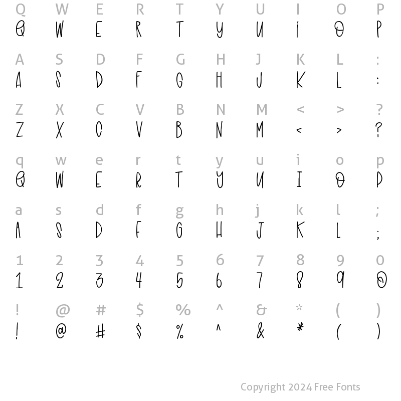 Character Map of GallonSour Regular