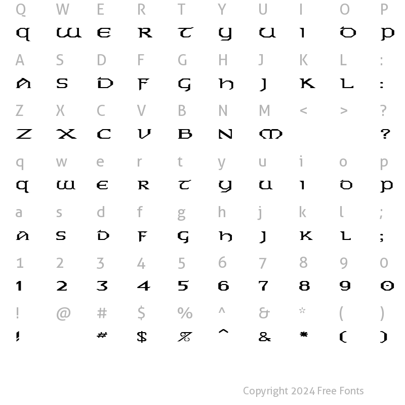 Character Map of Gallows 5 Regular