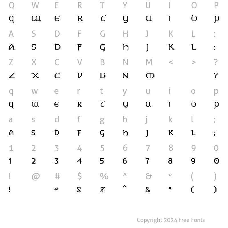 Character Map of Gallows 7 Regular