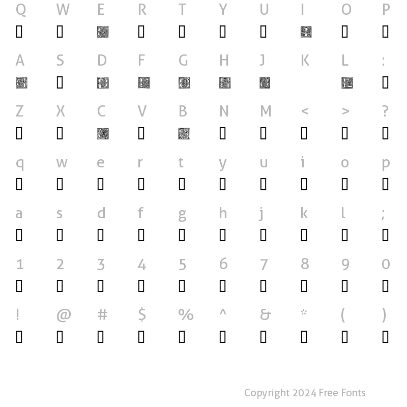 Character Map of Galloys AL Regular