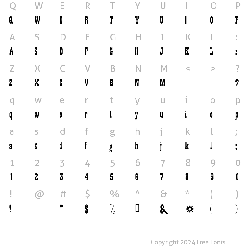 Character Map of Gambler Regular