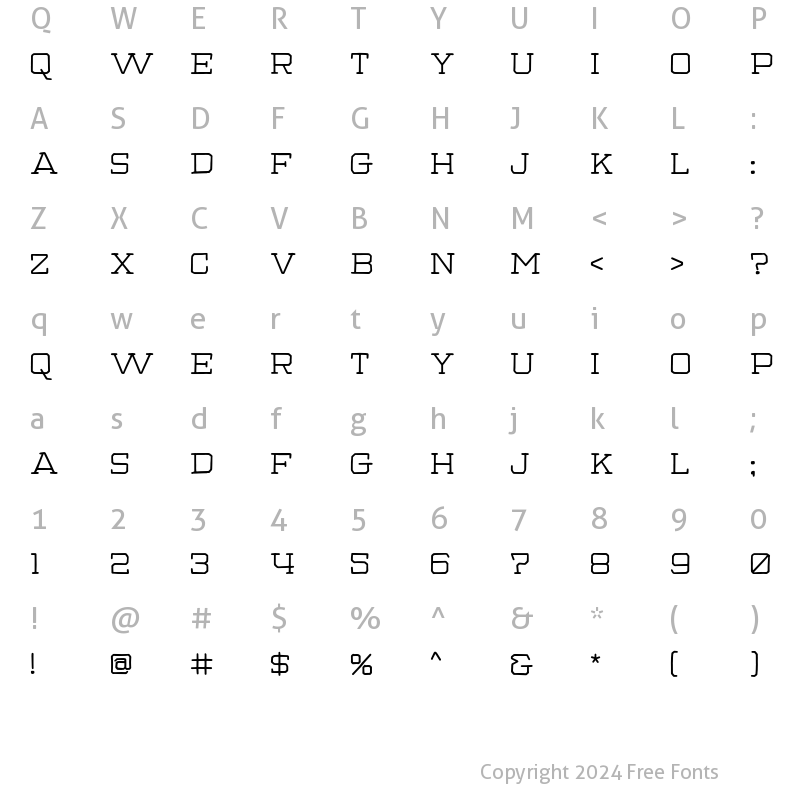 Character Map of Gamblin Regular