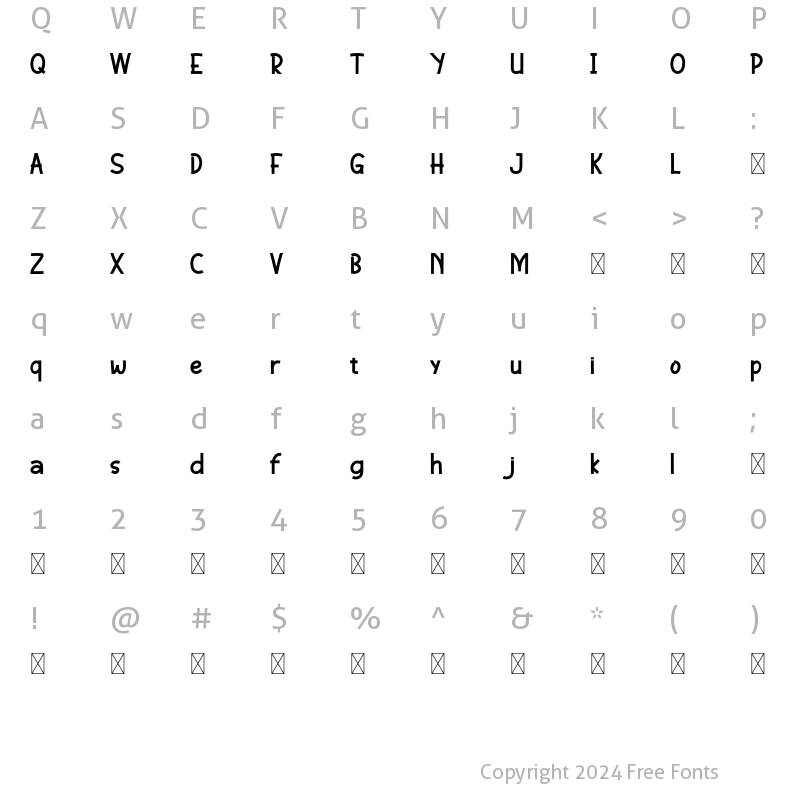 Character Map of Game Bost Regular