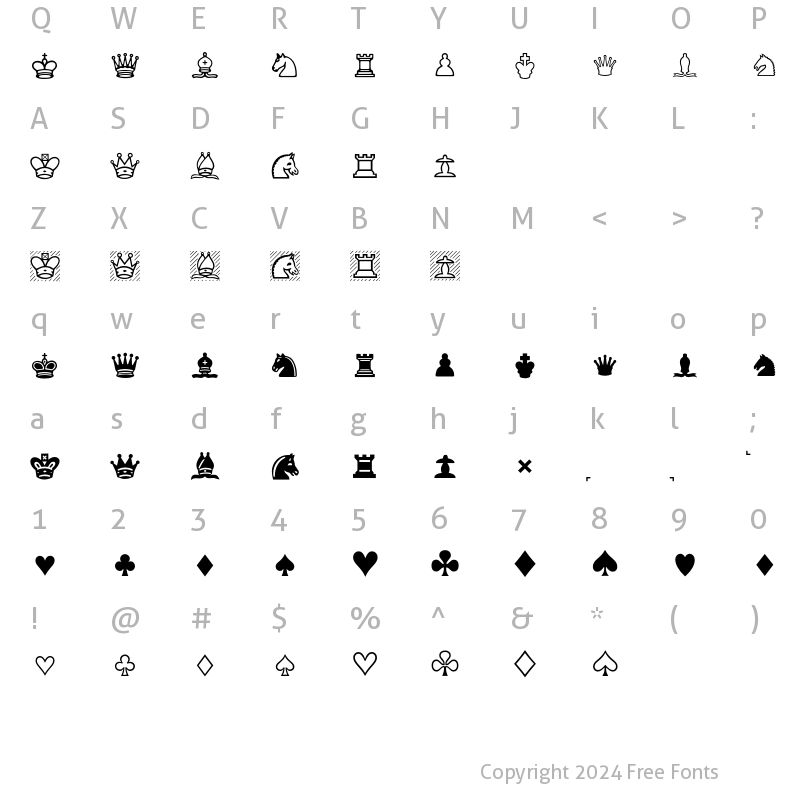 Character Map of GamesSports P01 Regular