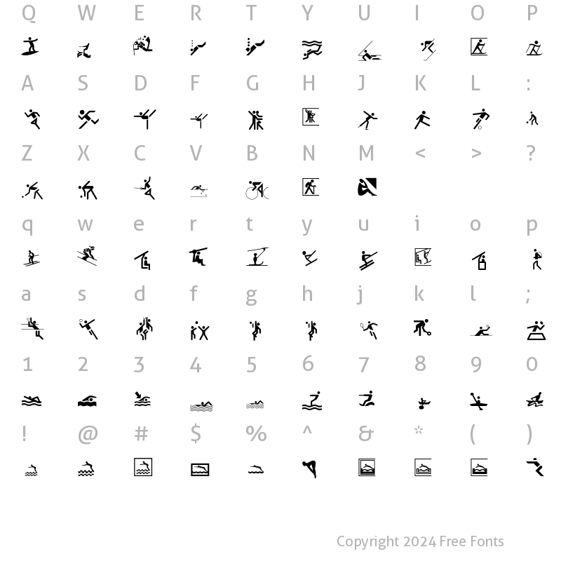 Character Map of GamesSports P02 Regular