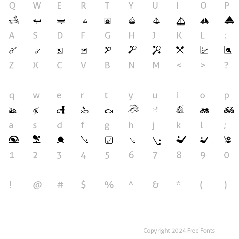 Character Map of GamesSports P03 Regular