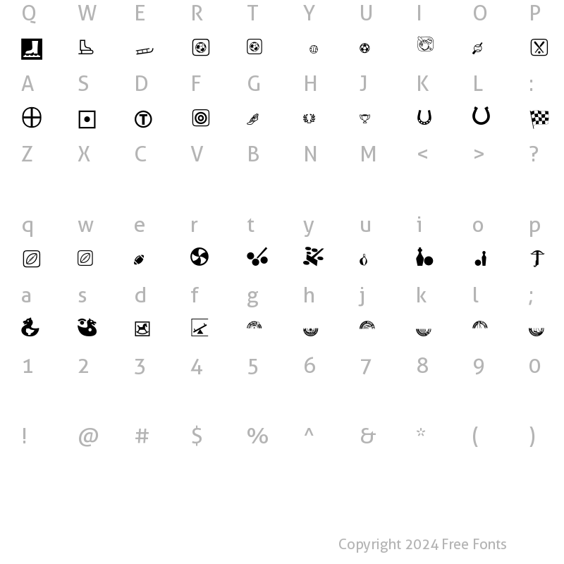 Character Map of GamesSports P04 Regular