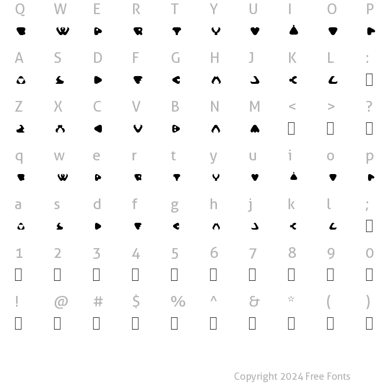 Character Map of Gammelfitta Regular