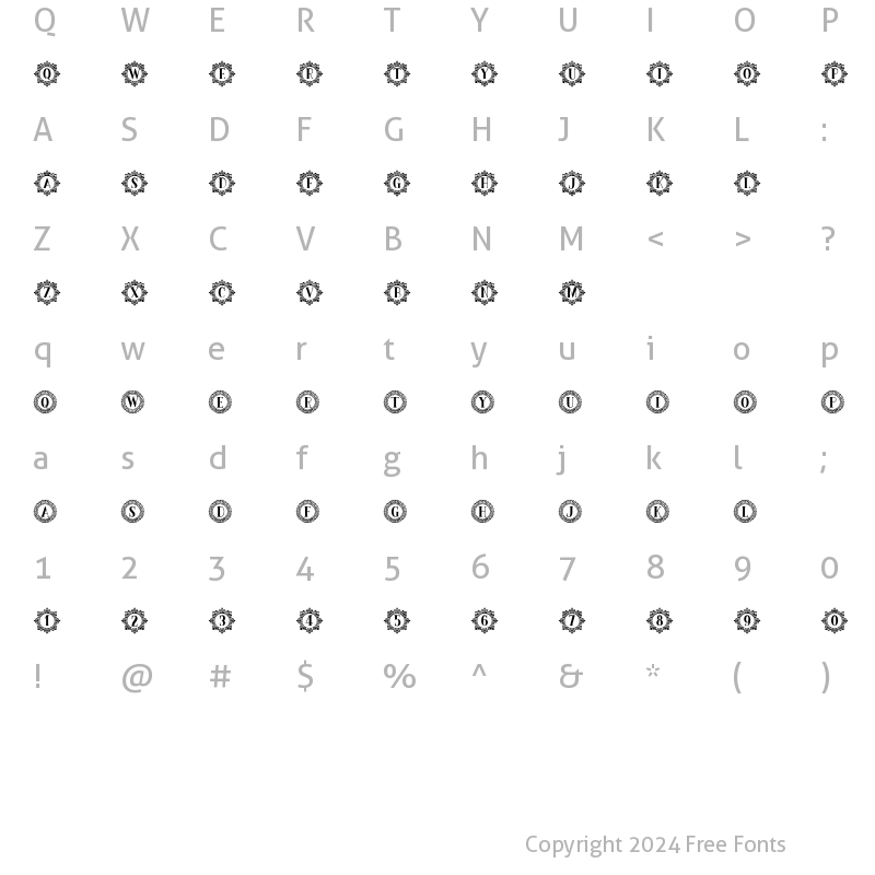 Character Map of Gampitha Regular