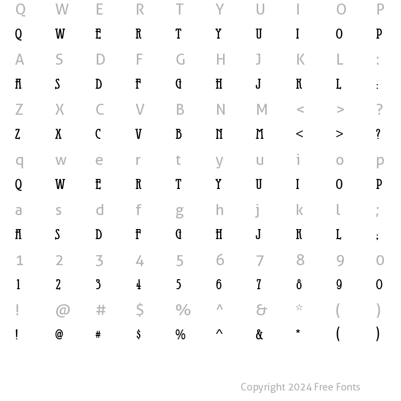 Character Map of Gandalf Regular