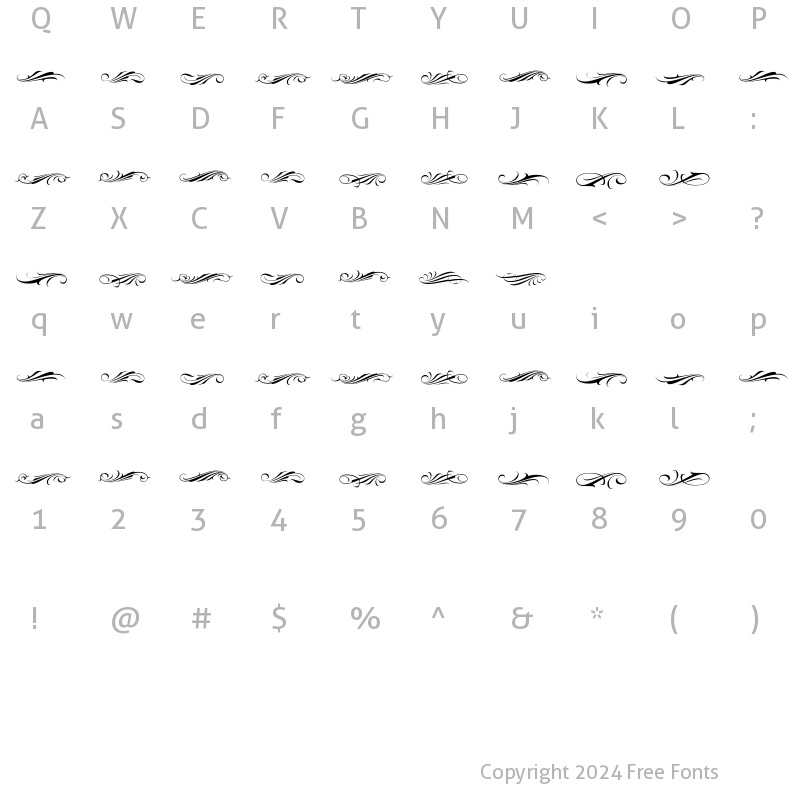 Character Map of Gangsta Swash Regular