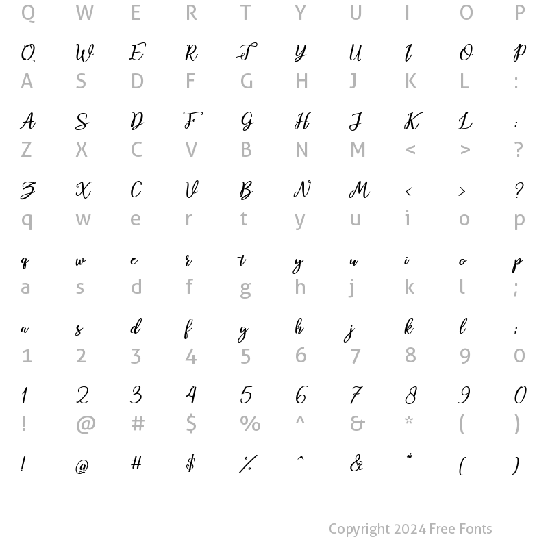 Character Map of Ganiyah Bold