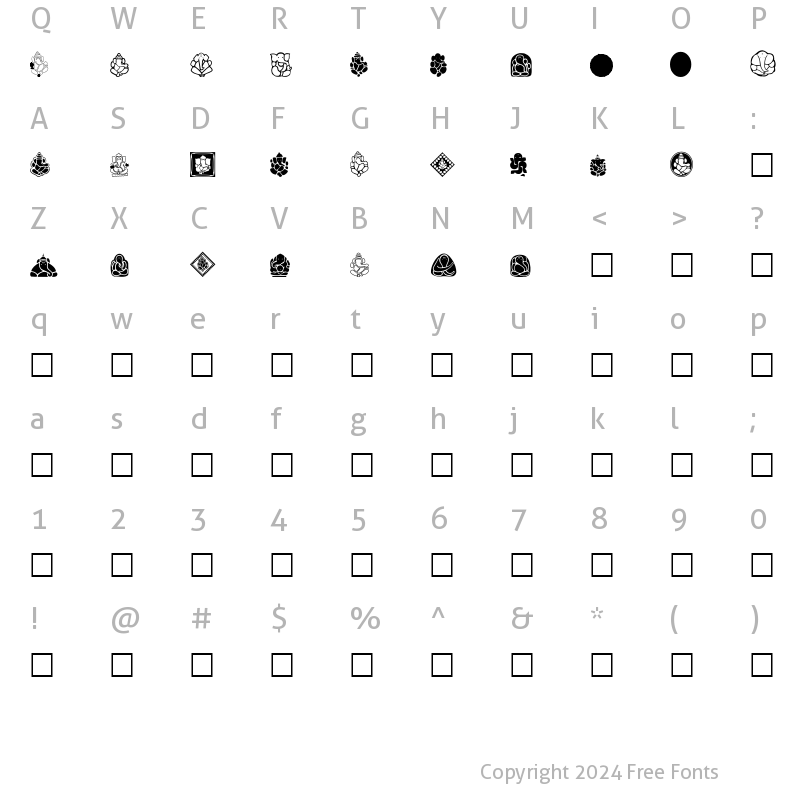 Character Map of Ganpati SymboLys 01 Normal