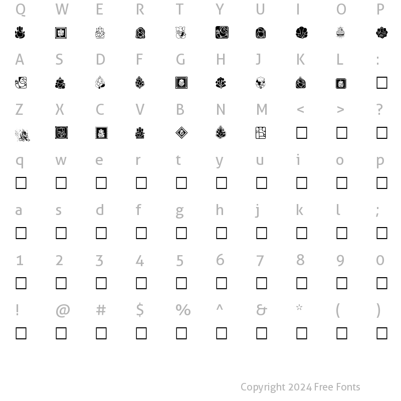 Character Map of Ganpati SymboLys 05 Normal