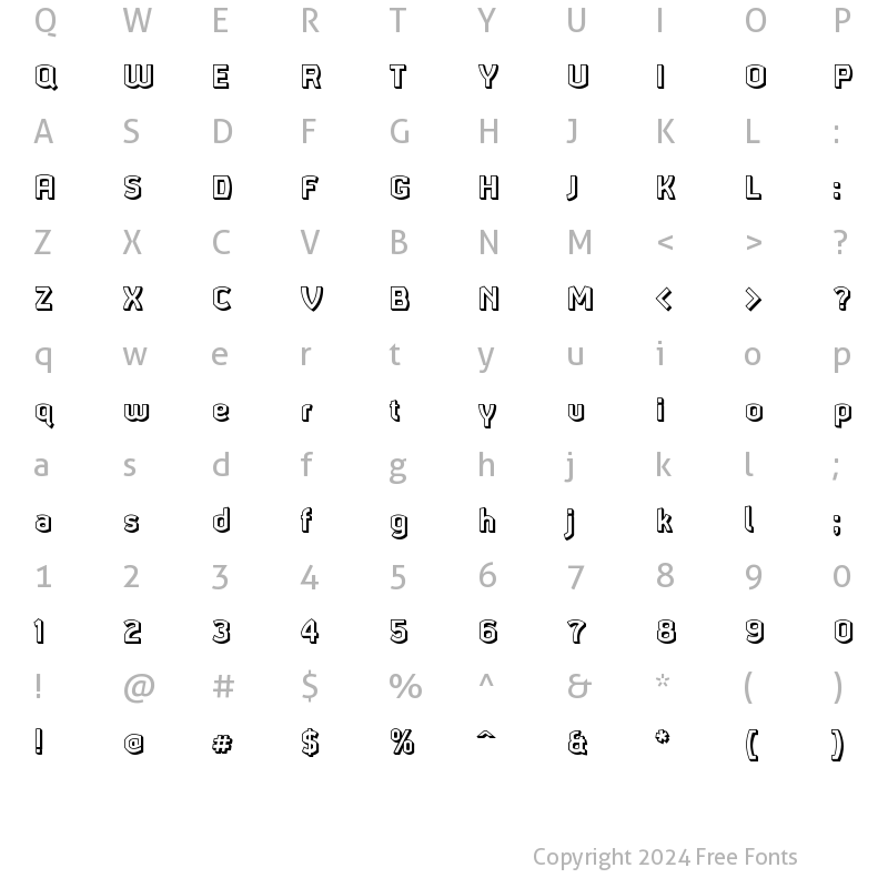 Character Map of Ganymede3D Regular