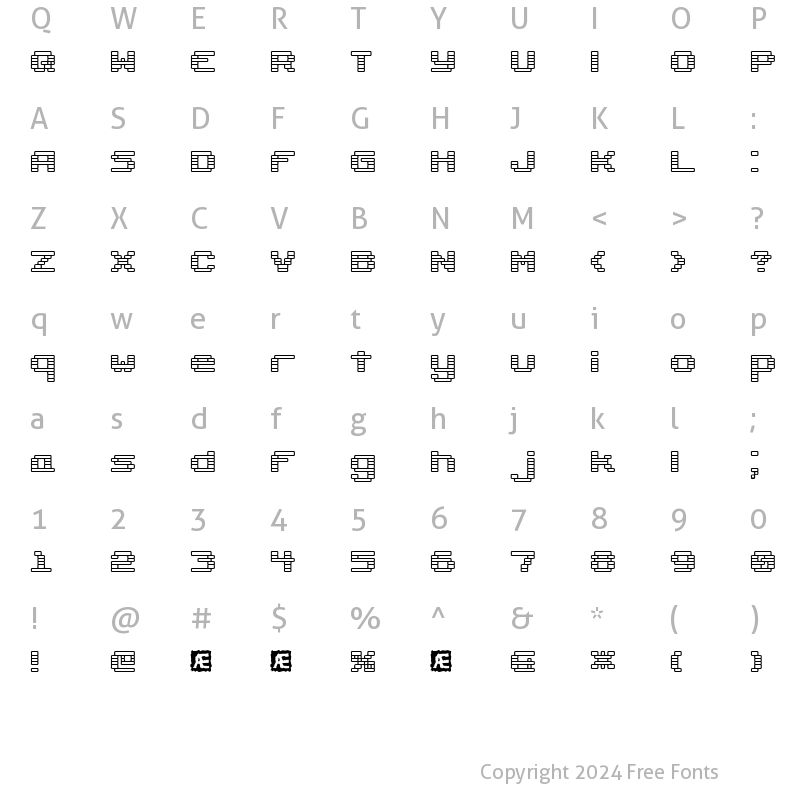 Character Map of Gaposis Outline (BRK) Regular