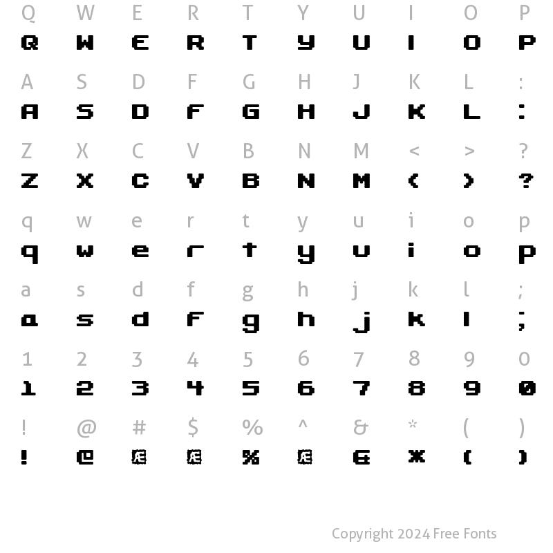 Character Map of Gaposis Solid BRK Regular