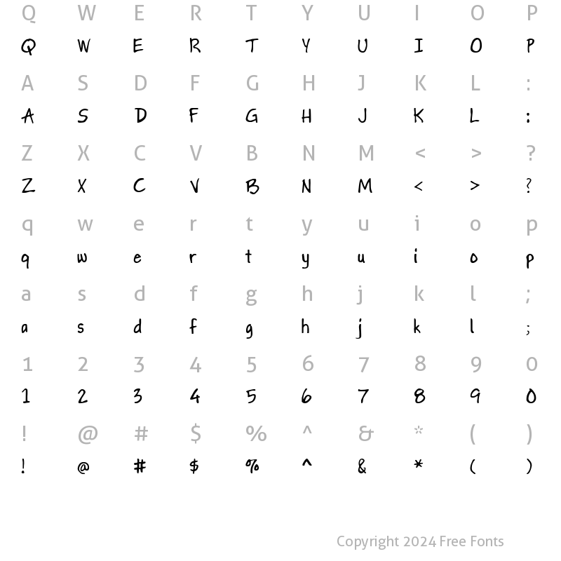 Character Map of Gapstown AH Regular