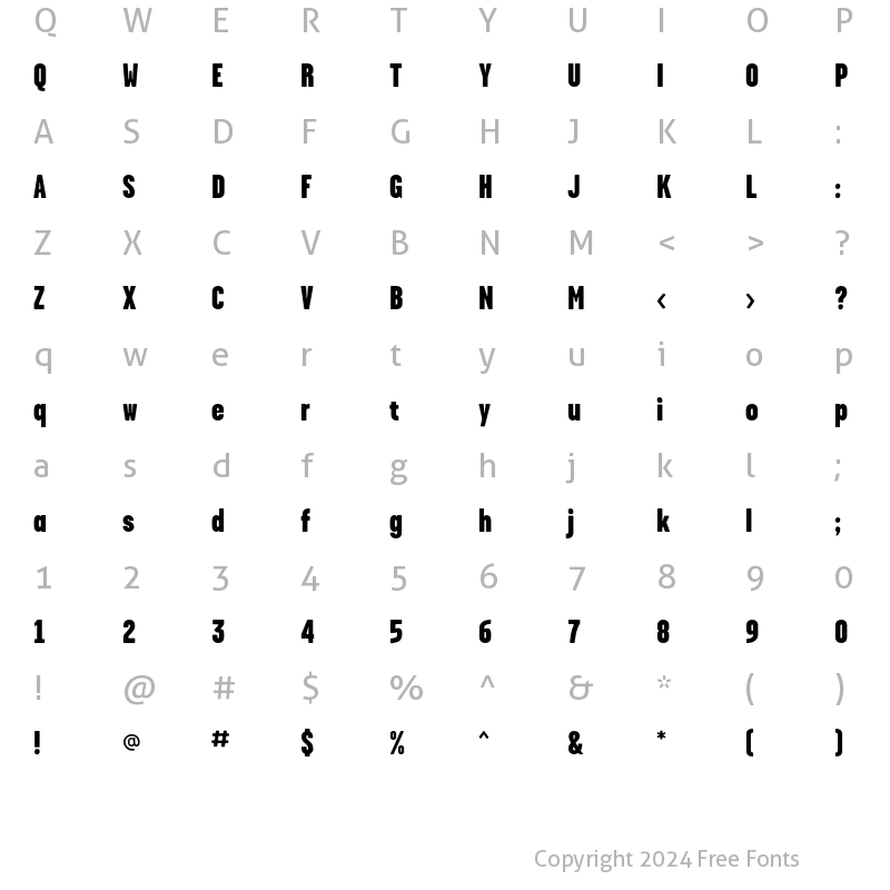 Character Map of GarageGothic-Black Regular