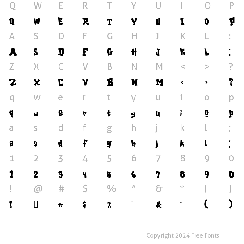 Character Map of GarageShock Heavy