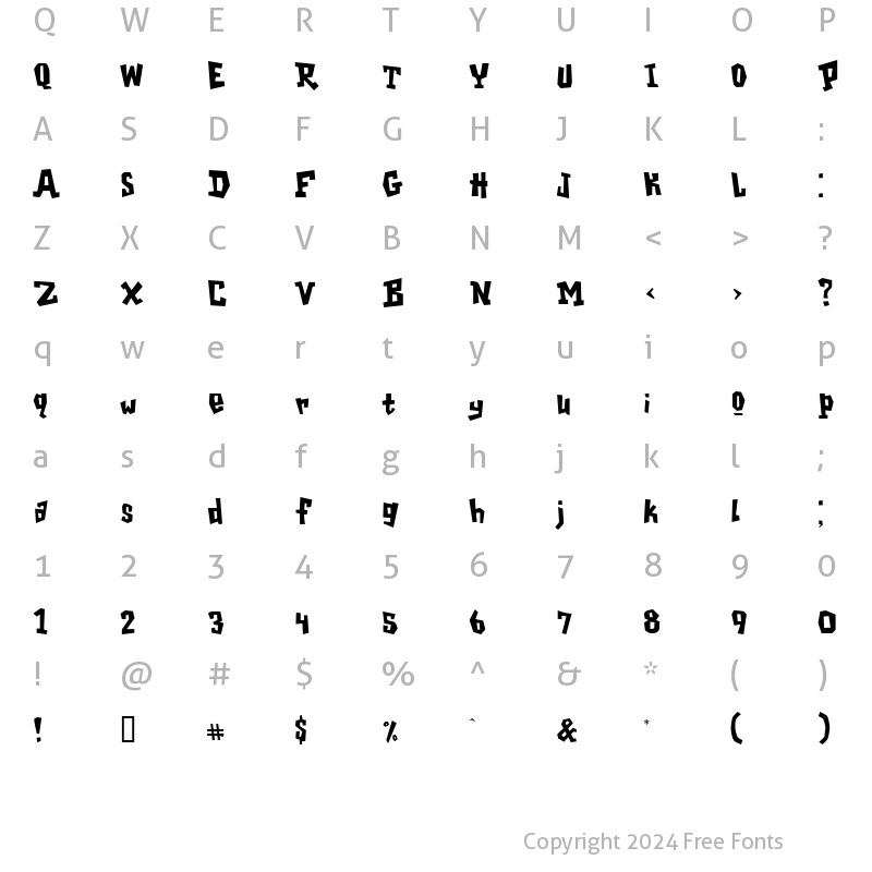 Character Map of GarageShock Regular