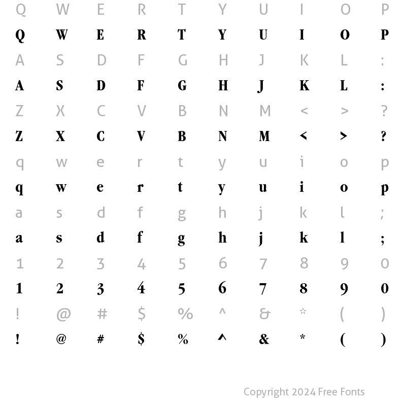 Character Map of GaramItcTBolCon Regular