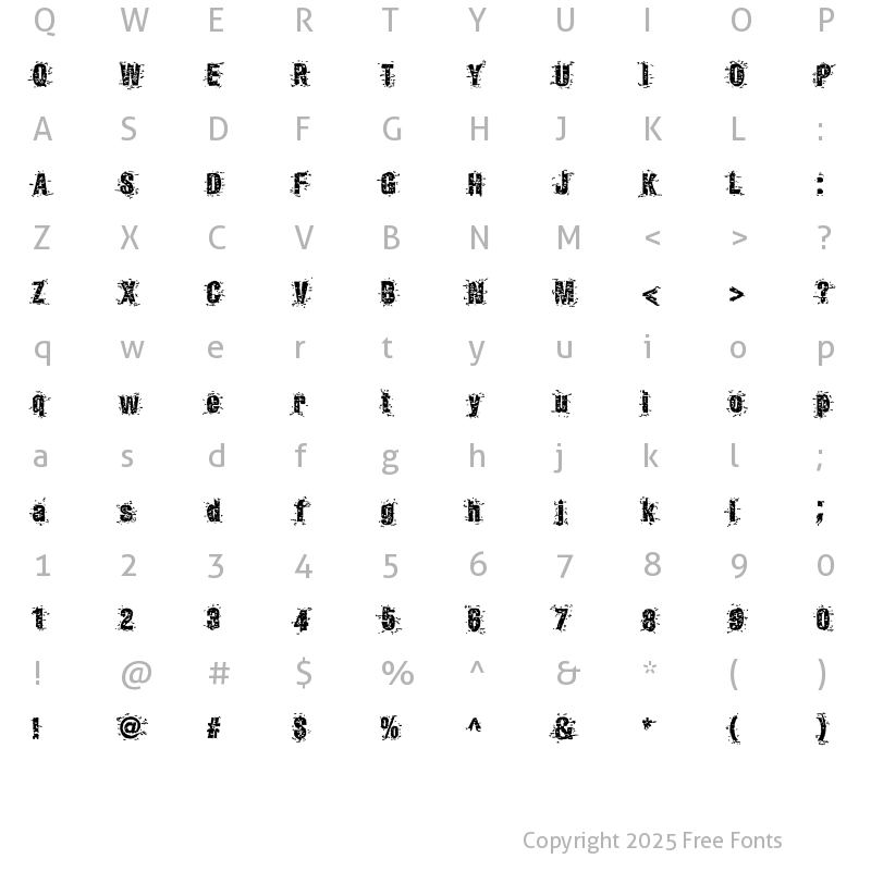 Character Map of Garbage2 Regular