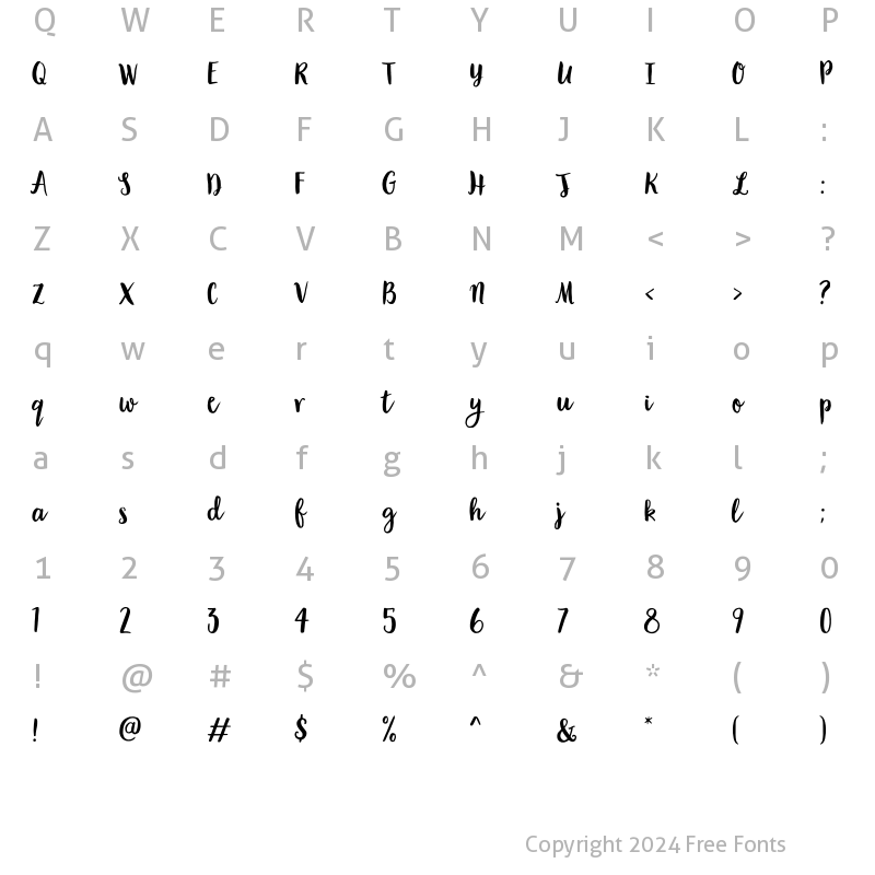 Character Map of Garden Grown Regular