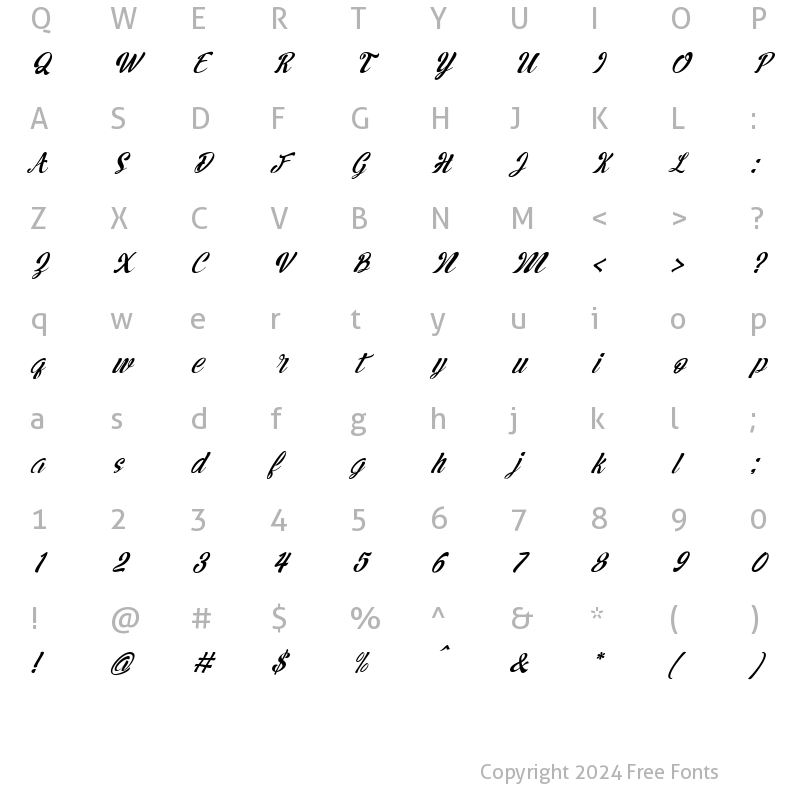 Character Map of Garden House Italic