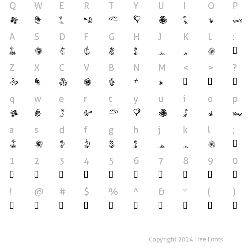 Character Map of GardenDingbats Regular