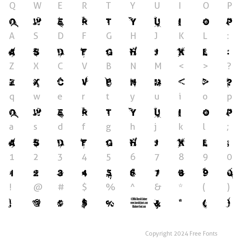 Character Map of GardenFull Regular