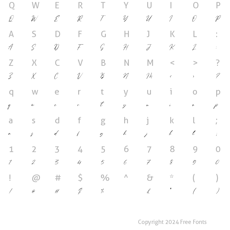 Character Map of Gardenisa Regular