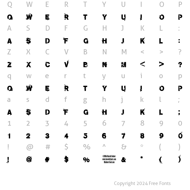 Character Map of GardenOneThird Regular