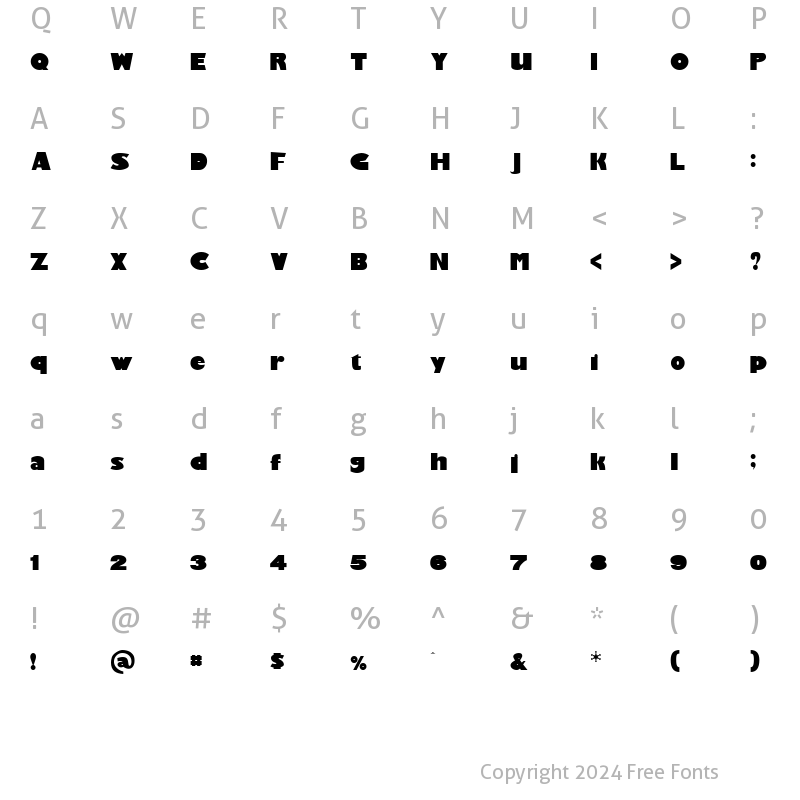 Character Map of Gardenparty Regular