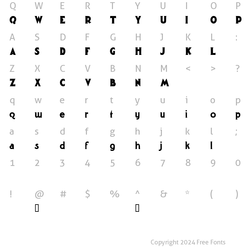 Character Map of Gargantua Demo Regular