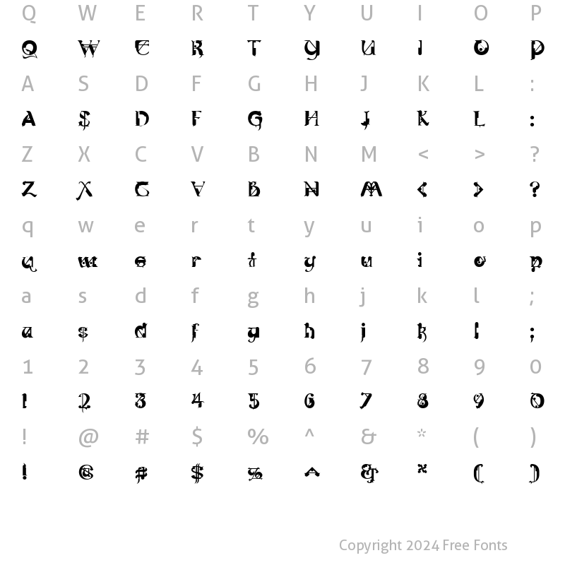 Character Map of GargoilICG Medium