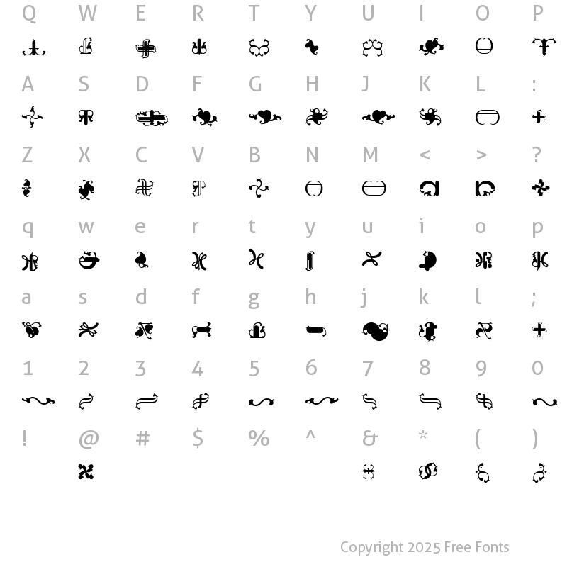 Character Map of GargoilICG Regular