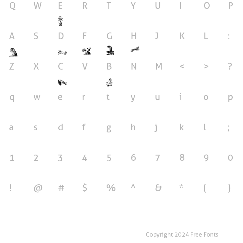 Character Map of Gargoyles Regular