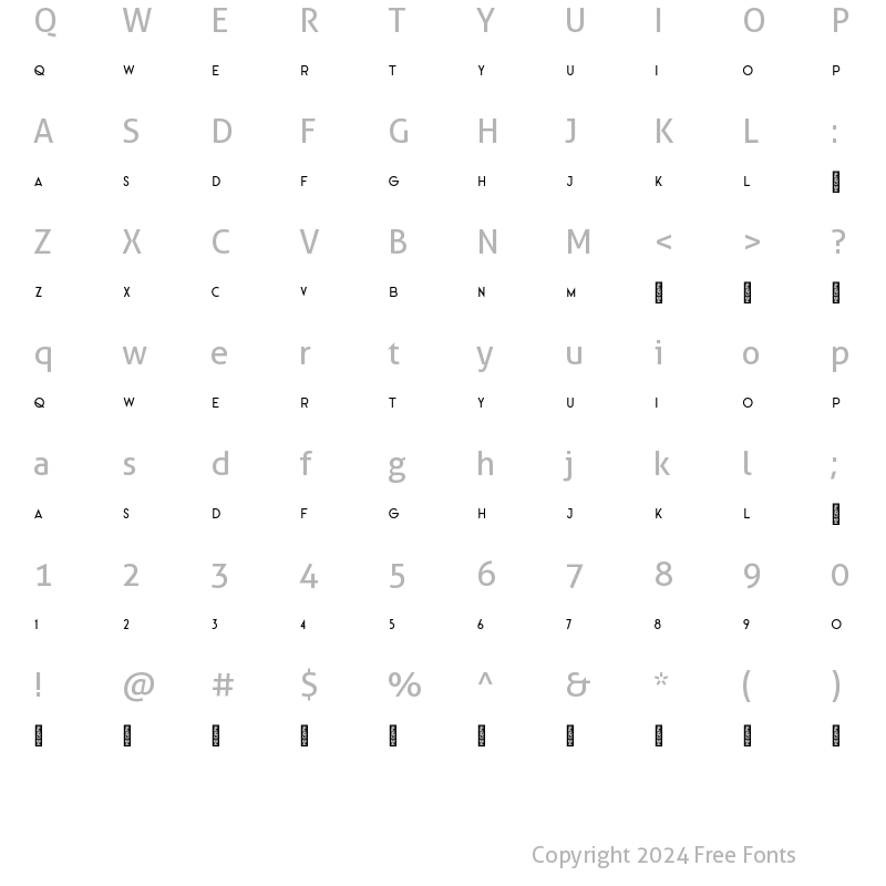 Character Map of Garine Second