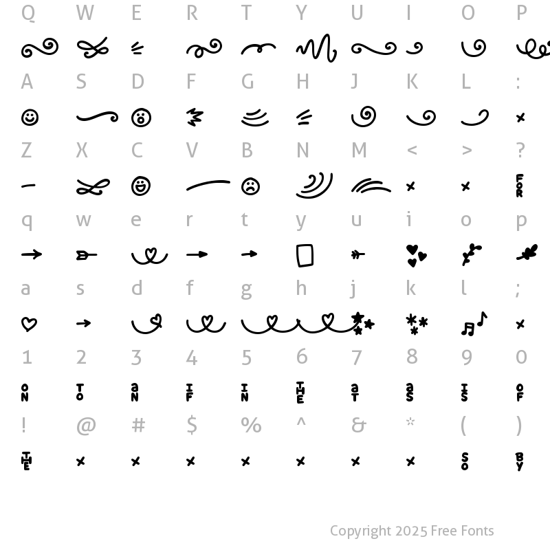 Character Map of Garlic Butter Doodads Regular