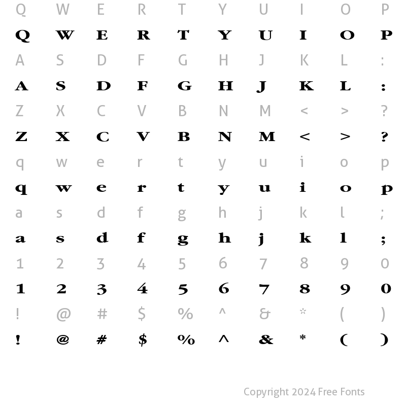 Character Map of GarnetBroad Bold