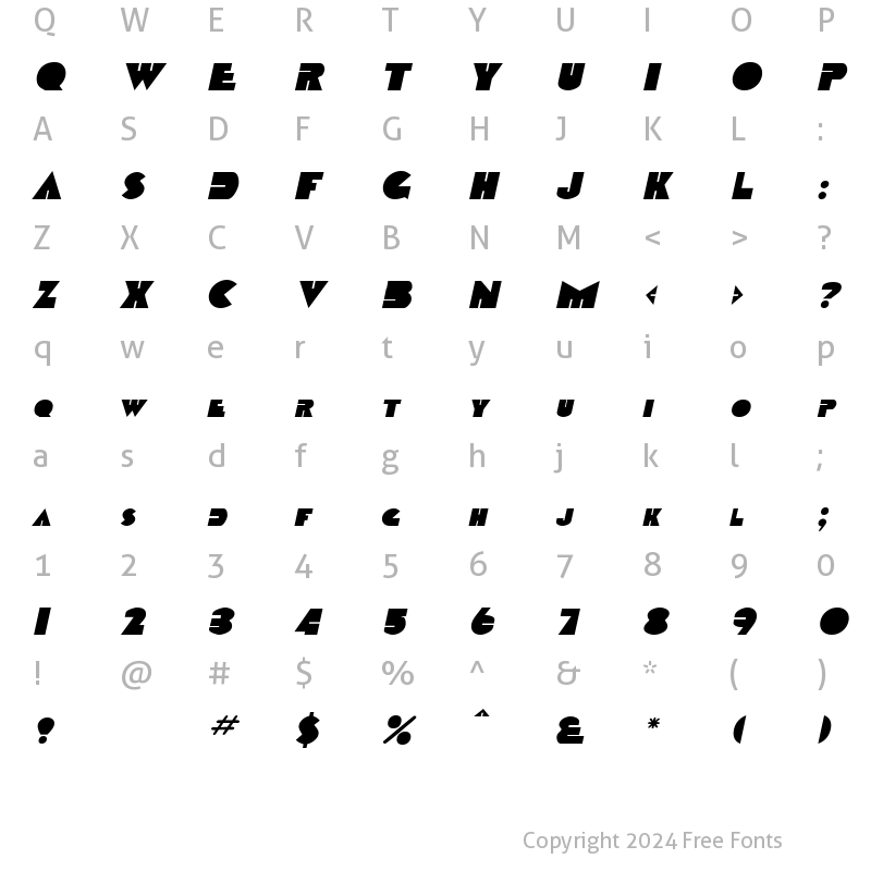 Character Map of Garret Italic