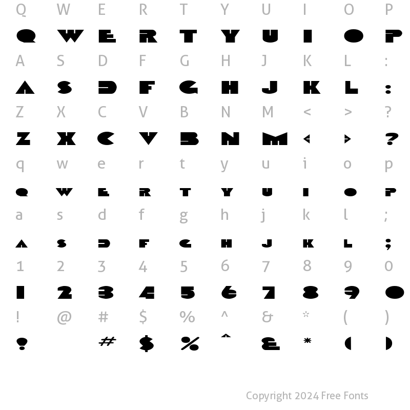 Character Map of GarretExtended Regular