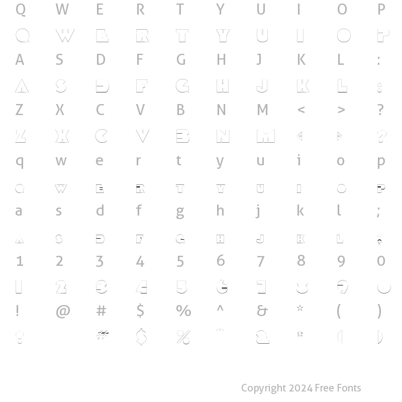 Character Map of GarretOutline Regular