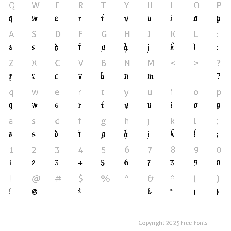 Character Map of Gartentika Regular