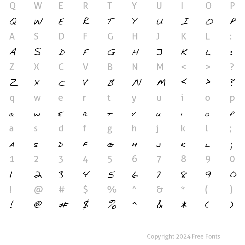 Character Map of Gary Regular