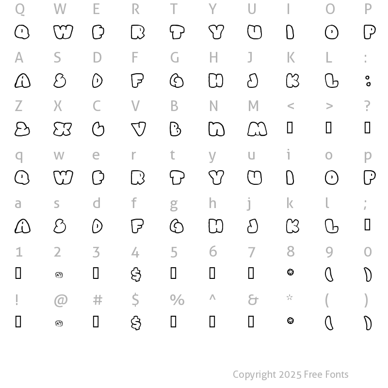 Character Map of Gas Huffer Phat Regular