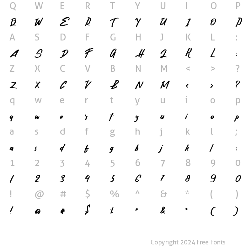 Character Map of Gasela Regular